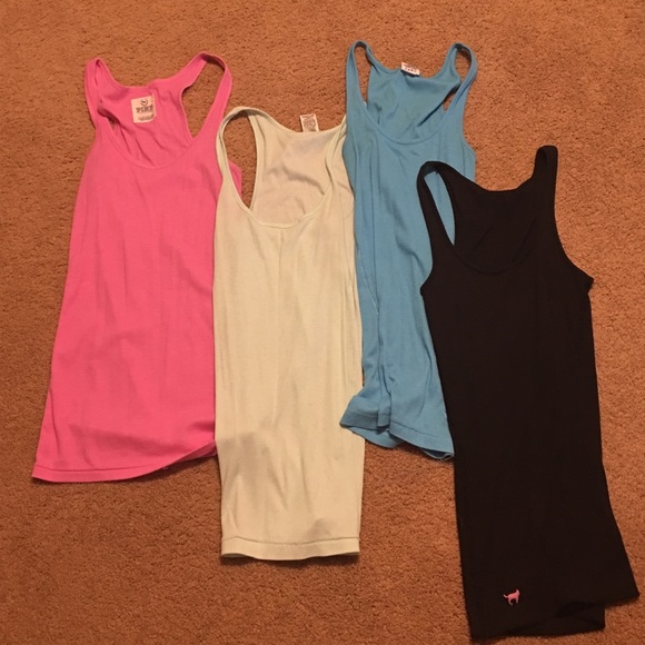 4 pack! VS Pink tanks!