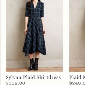 Anthropologie plaid shirt dress