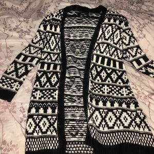 Tribal print knit cardigan