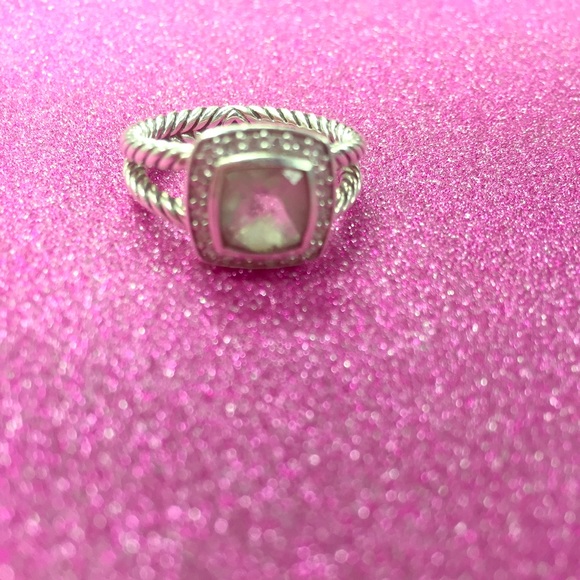 David Yurman ring w Prasiolite stone and diamonds