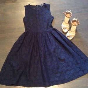 Size 4 navy eyelet dress