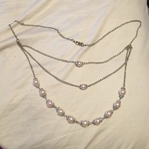 Rose gold pearl necklace