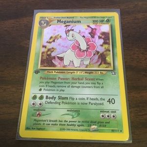 Meganium 1st edition holo Pokemon card