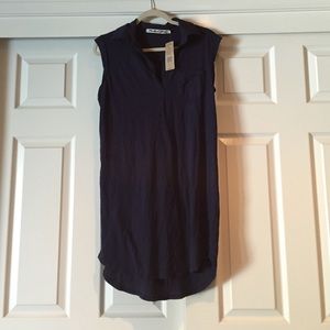 Navy sleeveless dress