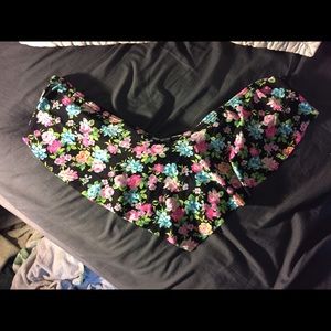 Strapless floral bikini top