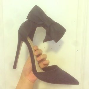 Asos black bow heels