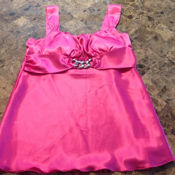 BCX Hot Pink Silky Top