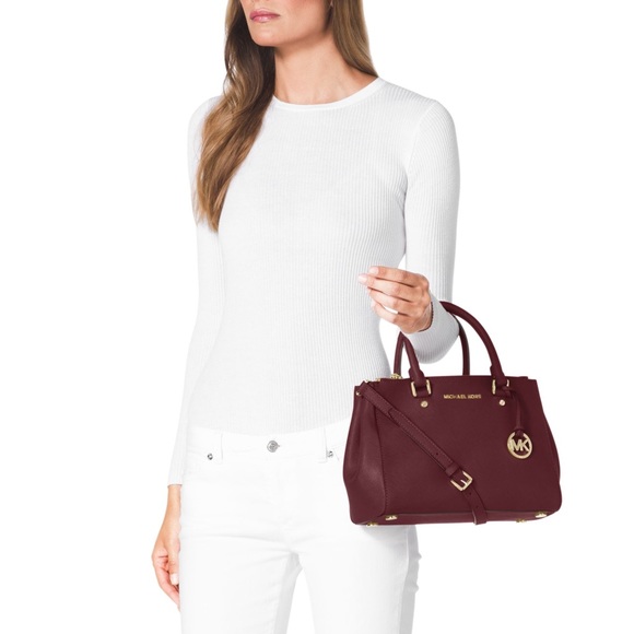 SOLD! π Michael Kors Merlot Burgundy Sutton - Picture 4 of 4