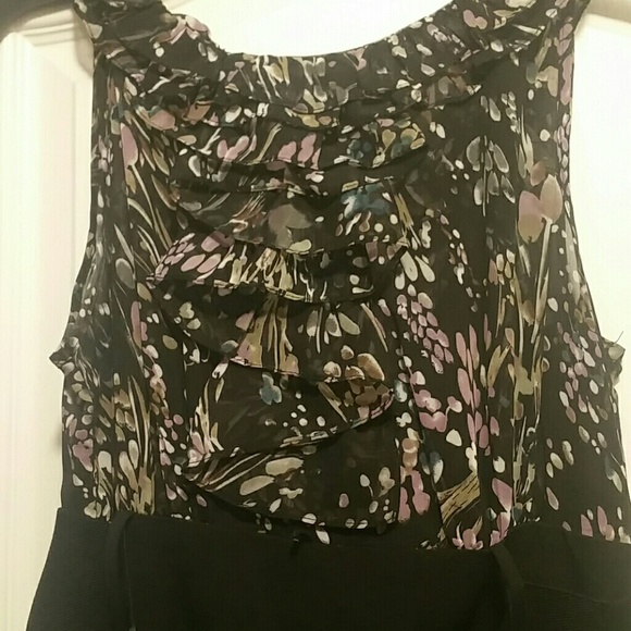 AB Studio Black Dress with Ruffle Top - Picture 2 of 2