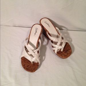 White 3 1/2" Heeled Sandles