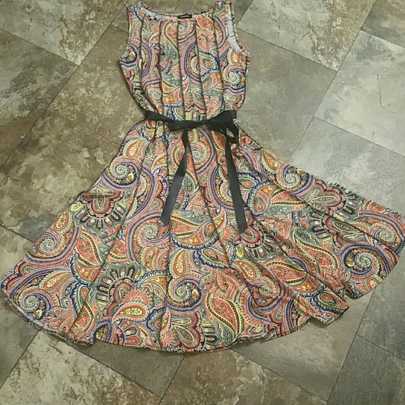 Orange, Yellow, and Blue Paisley Dress