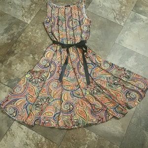 Orange, Yellow, and Blue Paisley Dress