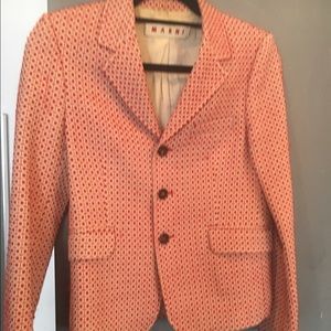 MARNI ladies red and white printed Blazer SIze40