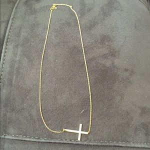 Jennifer Zeuner Sideways Cross Necklace