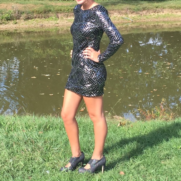 black/silver dress