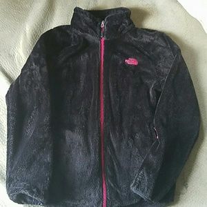 *FIRM*Black and Pink Fuzzy North Face Jacket