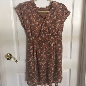 Forever 21 brown dress with flower pattern