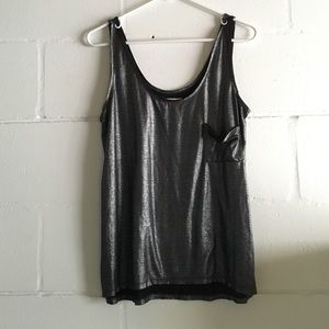 Silence and noise metallic tank top