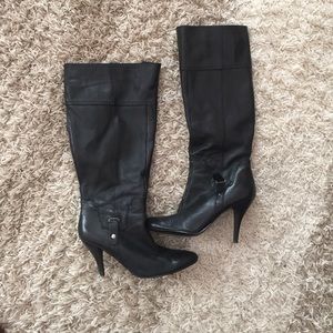 Black leather boots