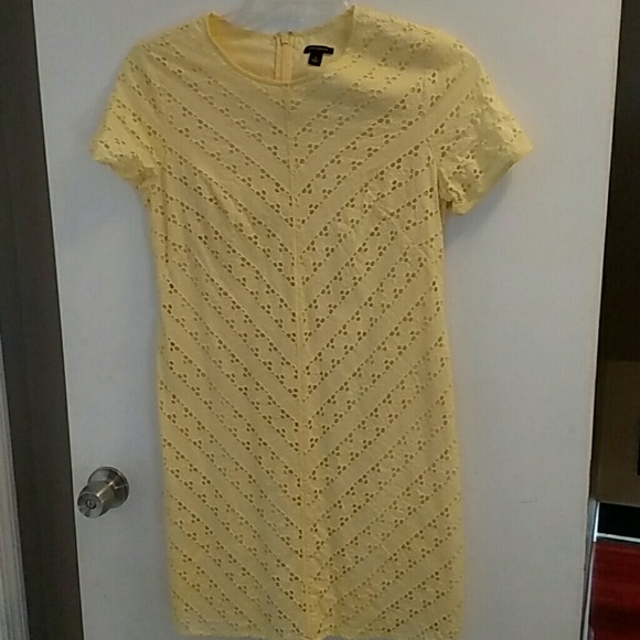 Yellow Eyelet Ann Taylor Dress