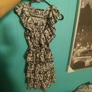 Super cute black and white ruffle dress