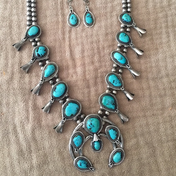 Jewelry - Vintage Squash Blossom necklace/earrings