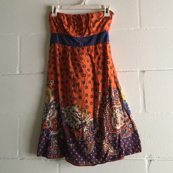 Tube top dress with fun pattern, by Flying Tomato
