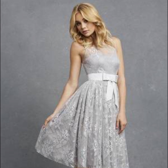 Whisper Grey Donna Morgan Libby Bridesmaid Dress