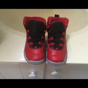 Red and black Jordan's