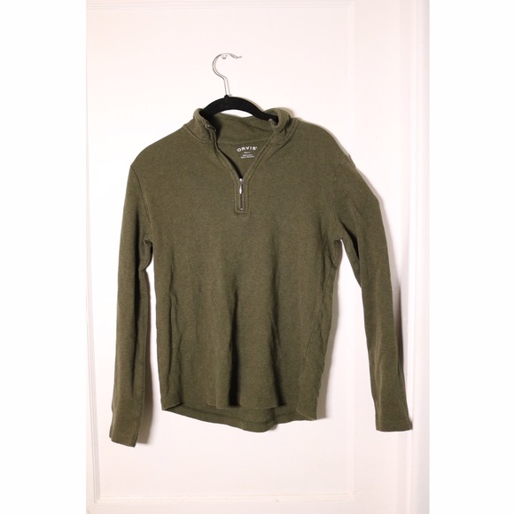 Green orvis half zip size S