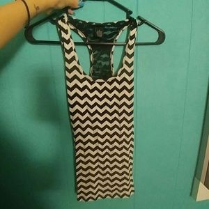 Black and white chevron tank