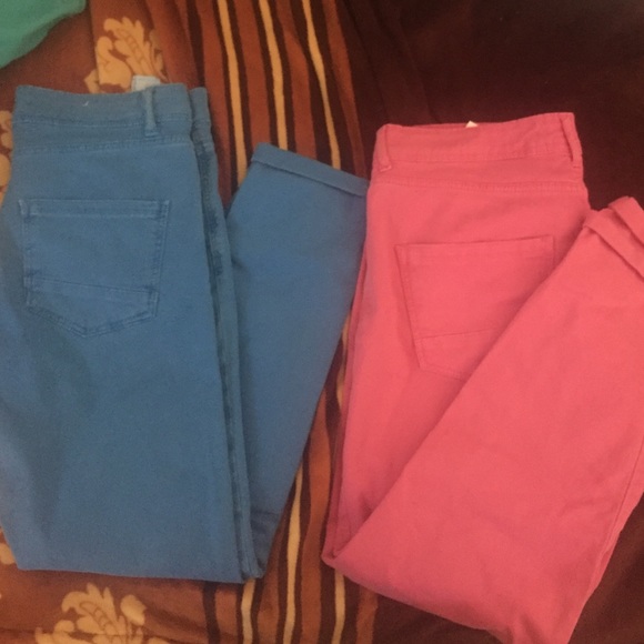 Two pairs of jeans and off the shoulder top