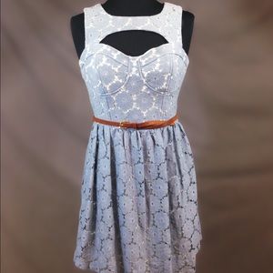 🎃🎃🎃DEB Blue lace Belted Dress