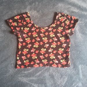 Floral skin tight crop top