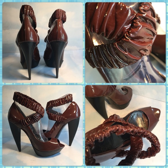 NEW BURBERRY BROWN PLATFORMS SZ-8/38 - Picture 3 of 4