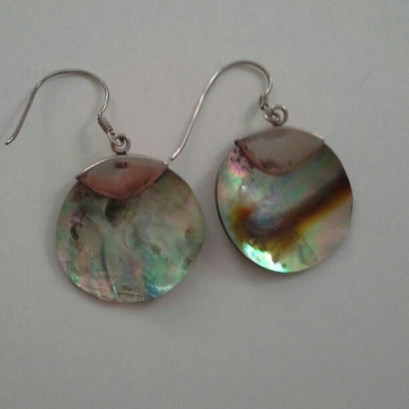 New 925 sterling silver earing with abalone - Picture 2 of 2