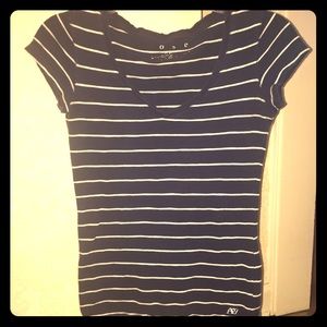Baby blue and white stripes Aeropostale t-shirt