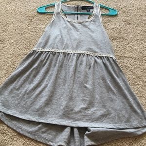 grey tank top with lace details