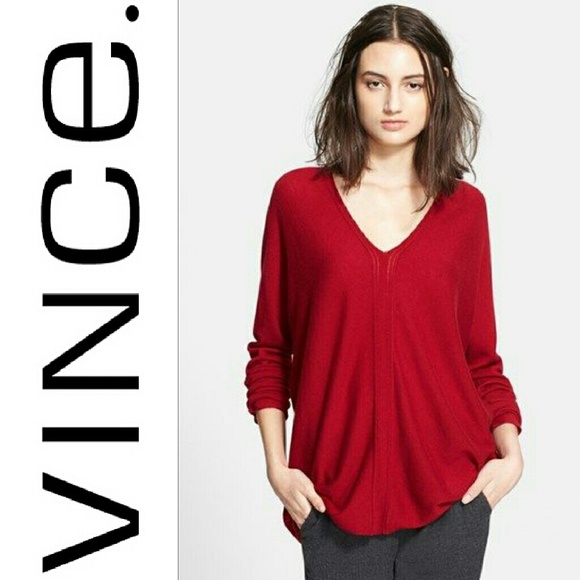 Vince 100% Cashmere Ladder Stitch V-neck Sweater