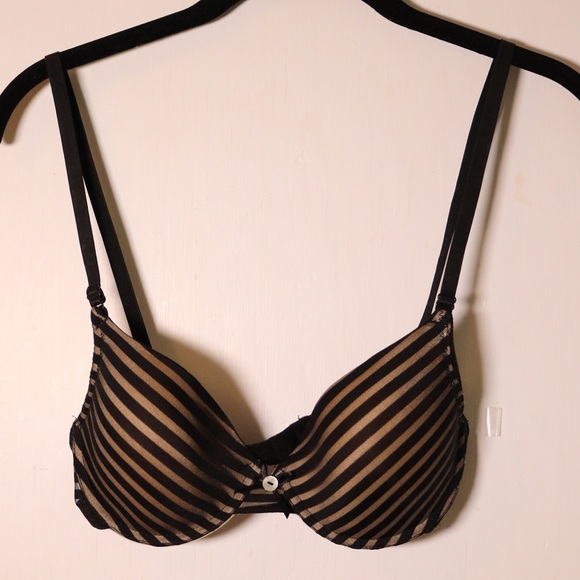 Vintage Victoria's Secret 34B black tan bra