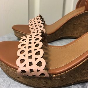 Francesca's Cork and Light Pink Wedges