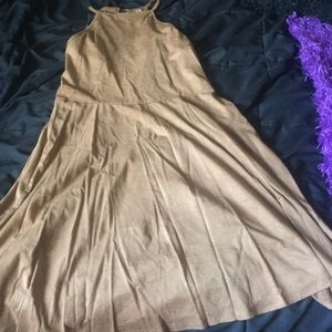 Brown suede halter top dress