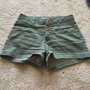 Olive Green high waisted shorts