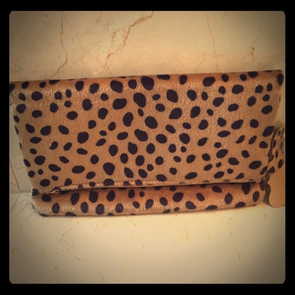 Leopard print clutch