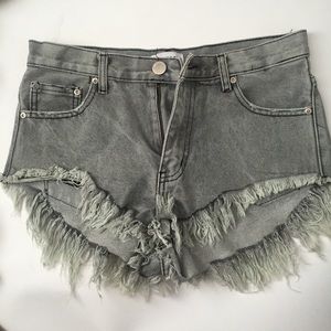 Denim high waisted shorts