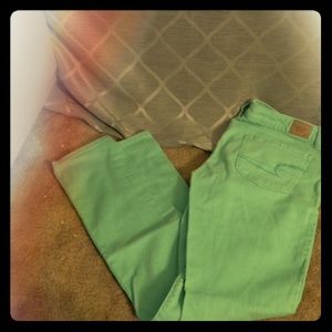 American eagle teale skinny jeans