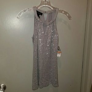 INC grey silver sequin tank NWT
