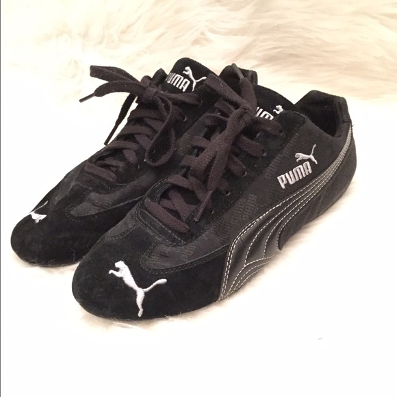 PUMA SNEAKERS - black suede - super cute!!