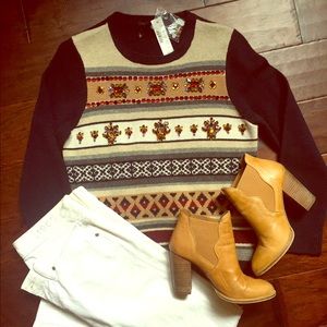 J. Crew Beaded Sweater