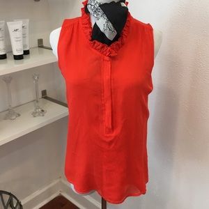 JCrew silk ruffle neck blouse size 4